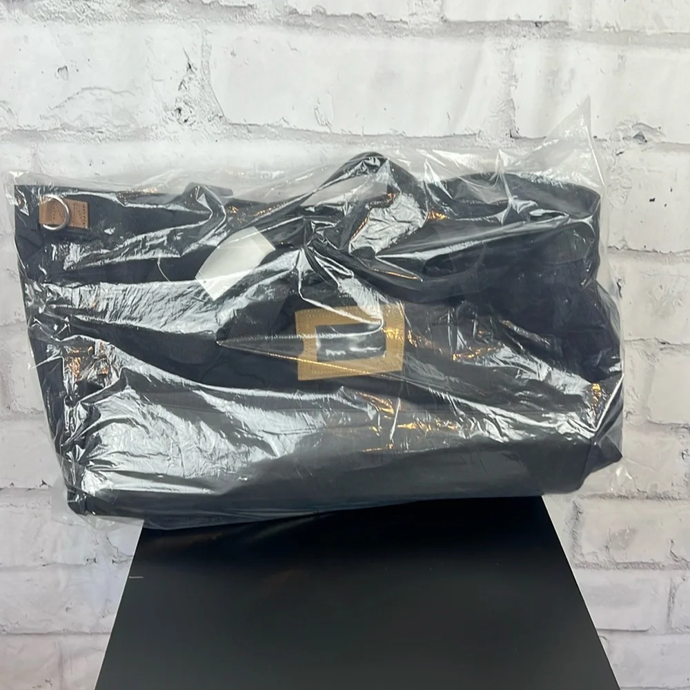 Acne Studios Post Ripstop Nylon & Suede Tote Black